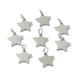 Non-Tarnish (Defective Closeout Sale:Scratch), 304 Stainless Steel Charms, Star, Stainless Steel Color, 10x10.5x1mm, Jump Ring: 5x0.9mm, Inner Diameter: 3.2mm(STAS-XCP0001-47P)