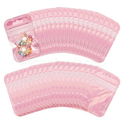 60Pcs Plastic Glitter Holographic Packaging Yin-yang Resealable Bags, Top Self Seal Pouches, Rectangle, Pink, 9x5.5x0.15cm, Unilateral Thickness: 2.5 Mil(0.065mm)(OPP-TA0001-22)