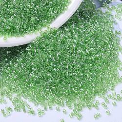 MIYUKI Delica Beads, Cylinder, Japanese Seed Beads, 11/0, (DB1226) Transparent Lime Luster, 1.3x1.6mm, Hole: 0.8mm, about 2000pcs/10g(X-SEED-J020-DB1226)