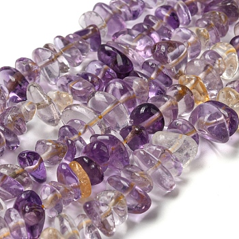 Natural Ametrine Chip Beads Strands, 9~15x9~15mm, Hole: 1mm, about 15.3 inch~15.9 inch