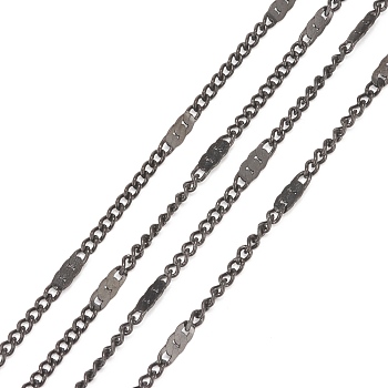 304 Stainless Steel Figaro Chains, with Spool, Soldered, Electrophoresis Black, Link: 2~5.2x1.4x0.9mm, about 32.8 Feet(10m)/roll