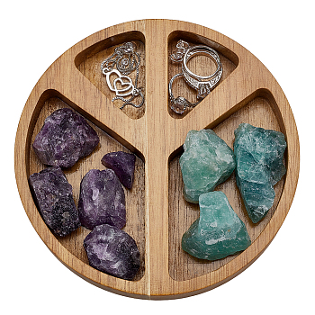 Wood Serving Trays, Peace Sign, 150x22mm, Inner Diameter: 112x61mm & 47x40mm