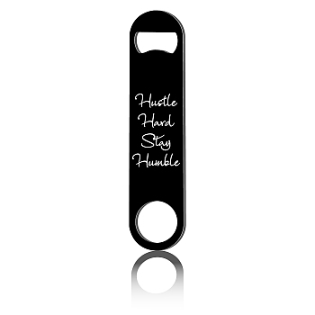 430 Stainless Steel Bottle Openers, Laser Cut, Rectangle, Word, 178x40x2mm