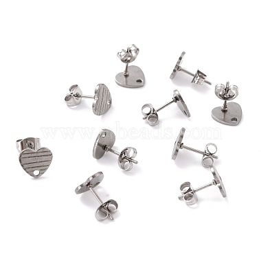 Stainless Steel Color Heart 304 Stainless Steel Stud Earring Findings