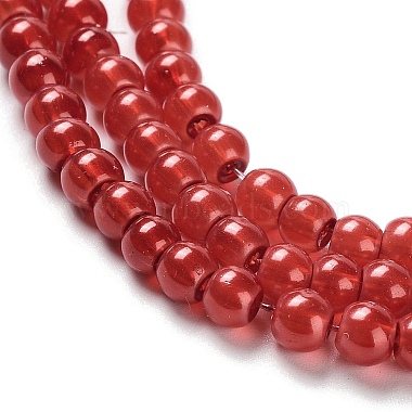 Baking Painted Pearlized Glass Pearl Round Bead Strands(HY-XCP0001-13A)-4