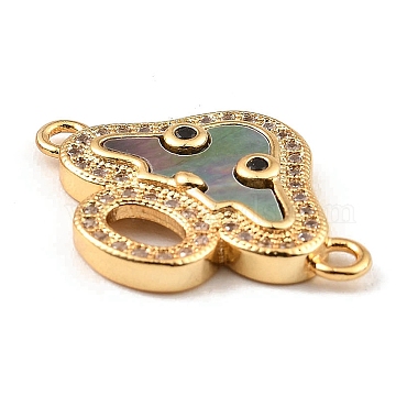 Rack Plating Brass Micro Pave Clear Cubic Zirconia Connector Charms(KK-K342-28G)-3