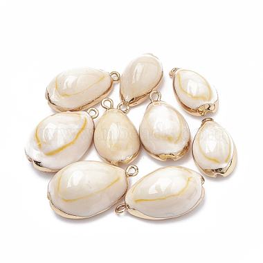 Golden Seashell Shell Spiral Shell Pendants