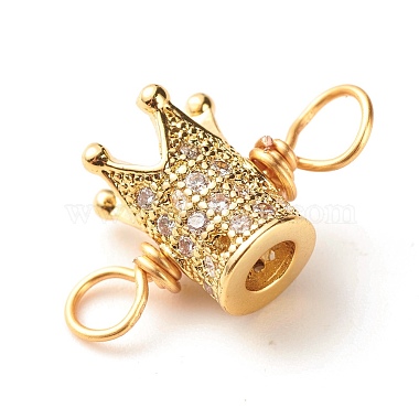 Brass Micro Pave Cubic Zirconia Link Connectors(PALLOY-JF01174)-2