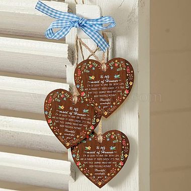 corazón con palabra placa colgante de madera(HJEW-WH0037-005)-5