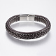 Bracelets en cuir tressé(X-BJEW-H561-07F)-1