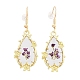 Alloy & Dried Flower Dangle Earrings(AL-Z001-04G)-4
