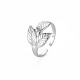 304 Stainless Steel Leaf Cuff Ring(RJEW-N038-041P)-3
