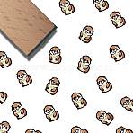 Square Wooden Stamps, with Rubber, for DIY Scrapbooking, Otters, 40x15x15mm(DIY-WH0546-041)