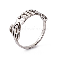 304 Stainless Steel Constellation Open Cuff Ring for Women, Scorpio, US Size 7 1/2(17.7mm)(RJEW-C035-01C-P)