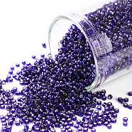 TOHO Round Seed Beads, Japanese Seed Beads, (28D) Dark Cobalt, 15/0, 1.5mm, Hole: 0.7mm, about 15000pcs/50g(SEED-XTR15-0028D)