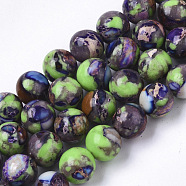 Synthetic Regalite/Imperial Jasper/Sea Sediment Jasper Beads Strands, Dyed, Round, Purple, 8mm, Hole: 1mm, about 51pcs/strand, 15.94 inch(40.5cm)(G-S366-045C)