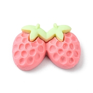 Opaque Resin Imitation Food Decoden Cabochons, Pink, Strawberry, 17x25.5x7.5mm(RESI-R436-05C)