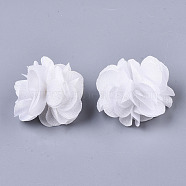 Polyester Fabric Flowers, for DIY Headbands Flower Accessories Wedding Hair Accessories for Girls Women, White, 34mm(FIND-R076-02R)