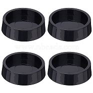 4Pcs Plastic Antislip Furniture Wheel Stopper, for Swivel Desk Chair, Flat Round, Black, 49.5x13.5mm(FIND-GF0005-83)