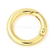 Rack Plating Brass Spring Gate Rings, Round Ring, Lead Free & Cadmium Free, Long-Lasting Plated, Real 18K Gold Plated, 6 Gauge, 25x4mm(KK-Q781-11G)