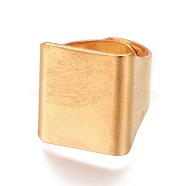 Brass Finger Rings, Wide Band Rings, Square, Golden, 17x19.5mm(RJEW-WH0001-01G)