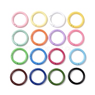 Spray Painted Alloy Spring Gate Rings, Round Ring, Mixed Color, 41x5mm, inner diameter: 31.5mm(PALLOY-K257-04)
