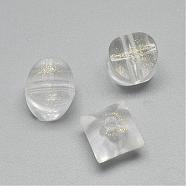 Transparent Acrylic Beads, with Glitter Powder, Clear, 12x12x12mm, Hole: 3mm, about 410pcs/500g(MACR-Q169-48)
