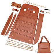 Elite 1 Set DIY Crossbody Bag Making Kits, including Imitation Leather Accessories, Iron Chain Strap & Button, Cord and Needle, Screwdriver, Zipper, Saddle Brown(DIY-PH0009-56)