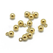 Yellow Gold Filled Charms, 1/20 14K Gold Filled, Cadmium Free & Nickel Free & Lead Free, Ball, 4.7x3mm, Hole: 0.8mm(KK-L183-023F)