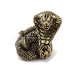 Brass 3D Animal Figurines, for Home Office Desktop Decoration, Antique Golden, Snake, 44.5x38.5x43.5mm(KK-C073-06D-AG)