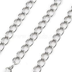 10M Brass Cable Chains, with Spool, Soldered, with Spool, Platinum, Links: 5x3.5x1mm(CHC-M001-05P)