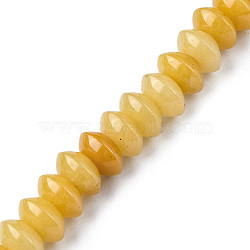 Natural Topaz Jade Beads Strands, Saucer Beads, Rondelle, 12x5.5~6.5mm, Hole: 1.2mm, about 33pcs/strand, 7.80~8.82 inch(19.8~22.4cm)(G-F743-05C)