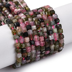 Natural Tourmaline Beads Strands, Faceted Table Cut Cube, 3x3x3mm, Hole: 0.8mm, about 126~127pcs/strand, 15.16~15.28''(38.5~38.8cm)(G-B130-C01-01)