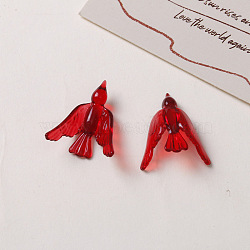 Transparent Resin Cabochons, Petrel, Red, 27x24mm(PW-WGAD18F-01)