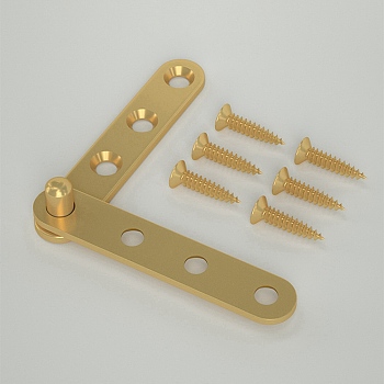 Brass Rotation Hidden Door Pivot Hinge, for Wardrobe Door and Table Accessories, Golden, 59x11x2mm and 59x11x11mm, Hole: 4mm