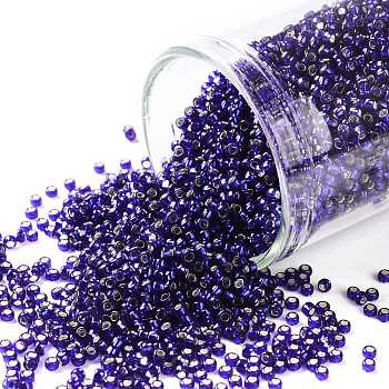 TOHO Round Seed Beads, Japanese Seed Beads, (28D) Dark Cobalt, 15/0, 1.5mm, Hole: 0.7mm, about 15000pcs/50g