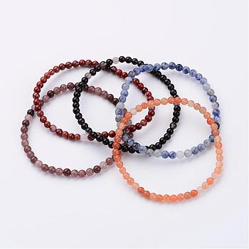 Natural Mixed Stone Stretch Bracelets, with Elastic Fibre Wire, 2-1/8 inch(55mm)