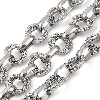 Non-Tarnish 304 Stainless Steel Link Chains, Unwelded, Stainless Steel Color, Ring: 12x2mm