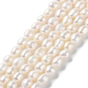 Natural Cultured Freshwater Pearl Beads Strands, Two Side Polished, Grade 5A, Seashell Color, 8~9x7~8x6~7mm, Hole: 0.6mm, about 39~40pcs/strand, 13.39''(34~35cm)