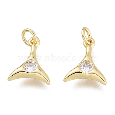Golden Clear Fish Brass+Cubic Zirconia Charms