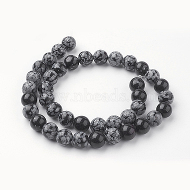 Flocon de neige naturelle chapelets de perles en obsidienne(G-G735-72-10mm)-2