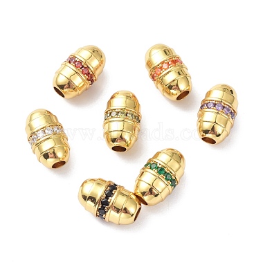 Mixed Color Column Brass+Cubic Zirconia Beads
