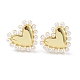 Boucles d'oreilles en laiton placage coeur pour femmes(EJEW-K245-13G)-1