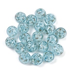 Handmade Gold Sand Lampwork Beads, Round, Pale Turquoise, 10~10.5mm, Hole: 1.6~1.8mm(LAMP-H069-03B)
