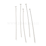 Brass Flat Head Pins, Lead Free & Cadmium Free, 925 Sterling Silver Plated, 35x0.6mm, Head: 2mm(KK-H502-01F-S)