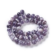 Natural Chevron Amethyst Beads Strands, Round, 10mm, Hole: 1mm, about 38~40pcs/strand, 15.3 inch~15.75 inch(39~40cm)(G-P428-04A-10mm)