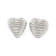 Non-Tarnish Heart 304 Stainless Steel Ear Studs, Stud Earrings for Women, Stainless Steel Color, 20x20mm(EJEW-L290-011P)