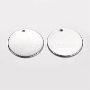 304 Stainless Steel Pendants, Blank Stamping Tag, Flat Round, Stainless Steel Color, 20x0.7mm, Hole: 1.5mm(STAS-D438-20-A)
