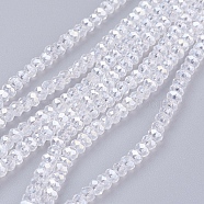 Electroplate Glass Beads Strands, AB Color Plated, Faceted Rondelle, Clear AB, 3x2mm, Hole: 0.5mm, about 165~170pcs/strand, 16.7 inch(EGLA-R048-2mm-01)