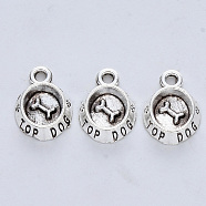 Tibetan Style Alloy Pendants, Cadmium Free & Lead Free, Dog Bowl, Antique Silver, 15x10.5x3mm, Hole: 1.6mm, about 555pcs/500g(TIBE-R316-044AS-RS)